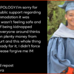 Lady With ‘BSc’ In Law Apologises To Nigerians For Begging For Money