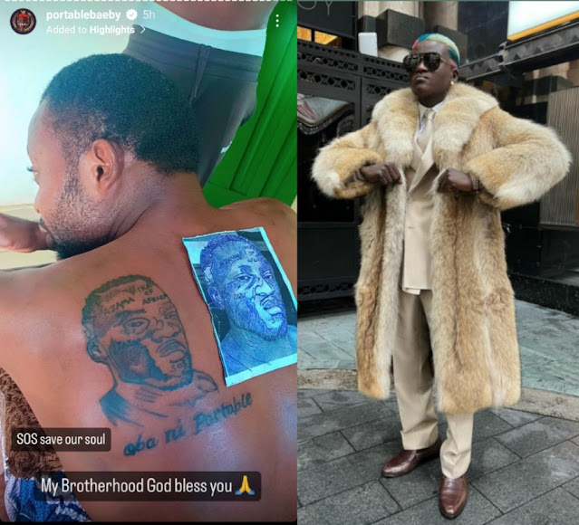 Singer Portable Appreciates Fan Who Tattooed His Face On His Back